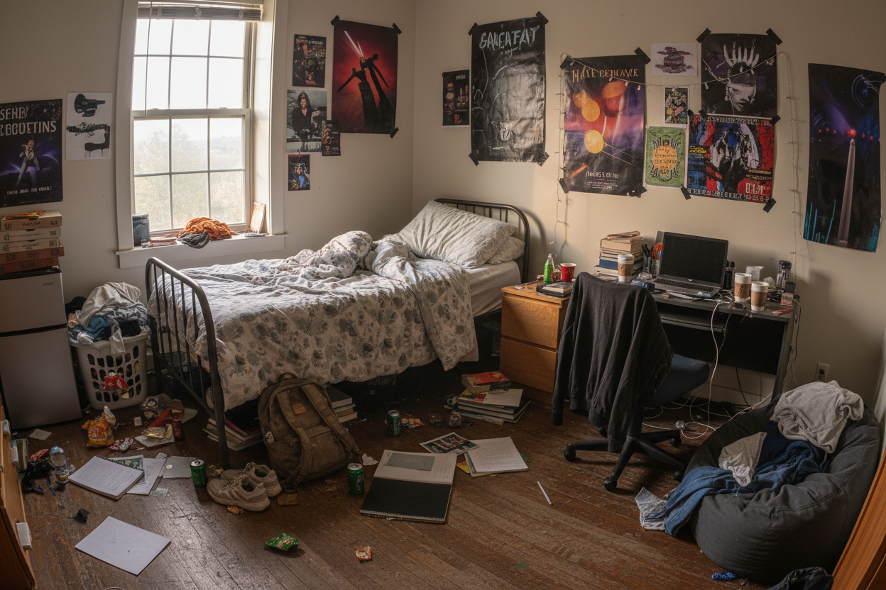 Why a Messy Dorm Room Makes College Students Sleep Worse